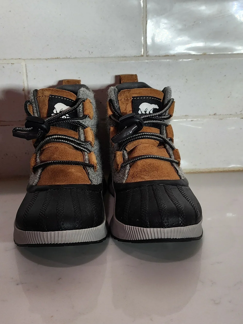 Sorel Kids Black, Brown & Gray Waterproof Winter Boots